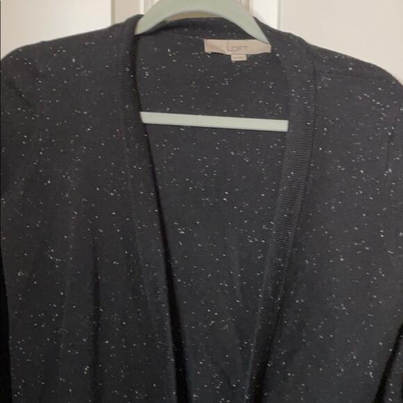 LOFT black cardigan ties in front size XS - Picture 4 of 7